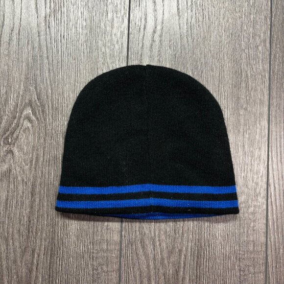 Nike Vintage Y2k Toque Beanie Skull Cap Hat Black Blue One Size - Picture 3 of 5